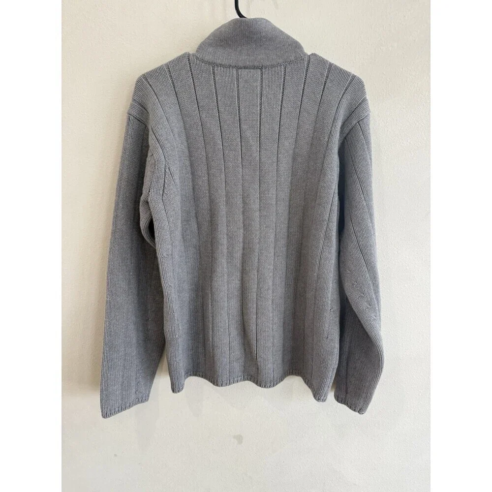 Polo Ralph Lauren Vintage Cotton Quarter Zip Sweater Mens Large American Flag